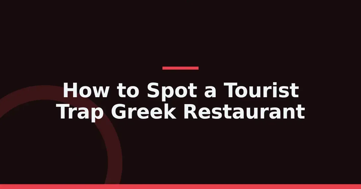 7 warning signs of a tourist trap Greek restaurant